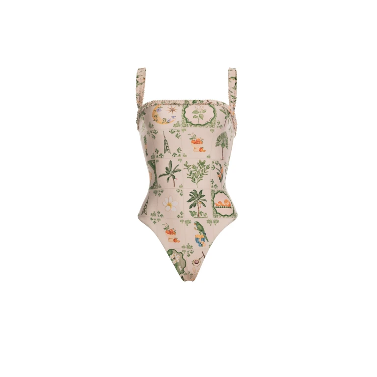 Agua by Agua Bendita Limon Wild One Piece - Agua By Agua Bendita Beachwear - Artisanal Colombian Resort Wear at Luxury Shoes 