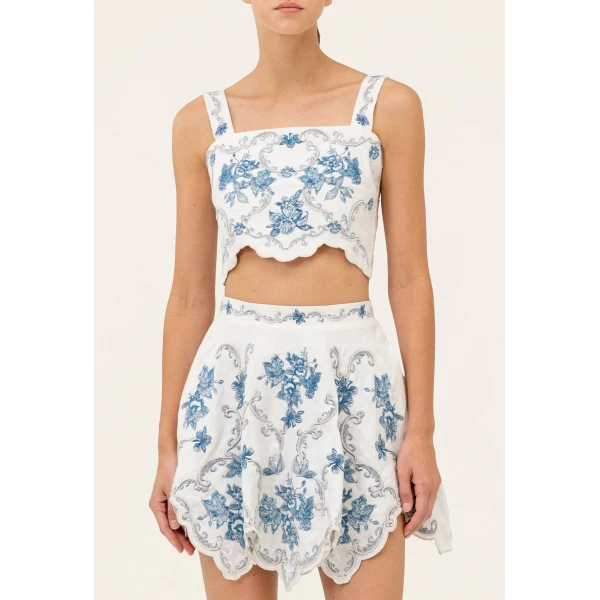 Agua by Agua Bendita Luciana Gloriosa Cropped Top - Agua By Agua Bendita Tops - Artisanal Colombian Resort Wear at Luxury Shoes 
