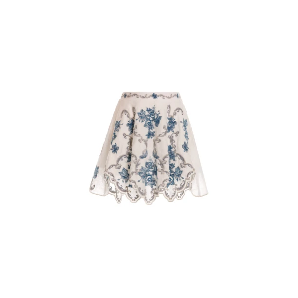 Agua by Agua Bendita Retrato Gloriosa Mini Skirt - Agua By Agua Bendita Skirts - Artisanal Colombian Resort Wear at Luxury Shoes 