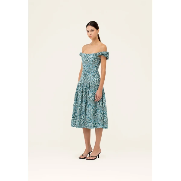 Agua by Agua Bendita Siembra Ceiba Midi Dress - Agua By Agua Bendita Dresses - Artisanal Colombian Resort Wear at Luxury Shoes 