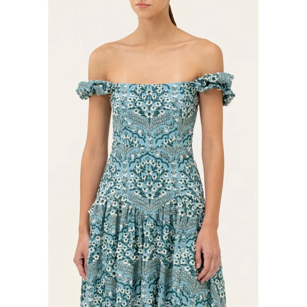 Agua by Agua Bendita Siembra Ceiba Midi Dress - Agua By Agua Bendita Dresses - Artisanal Colombian Resort Wear at Luxury Shoes 