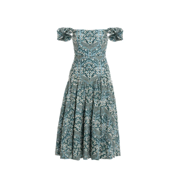 Agua by Agua Bendita Siembra Ceiba Midi Dress - Agua By Agua Bendita Dresses - Artisanal Colombian Resort Wear at Luxury Shoes 