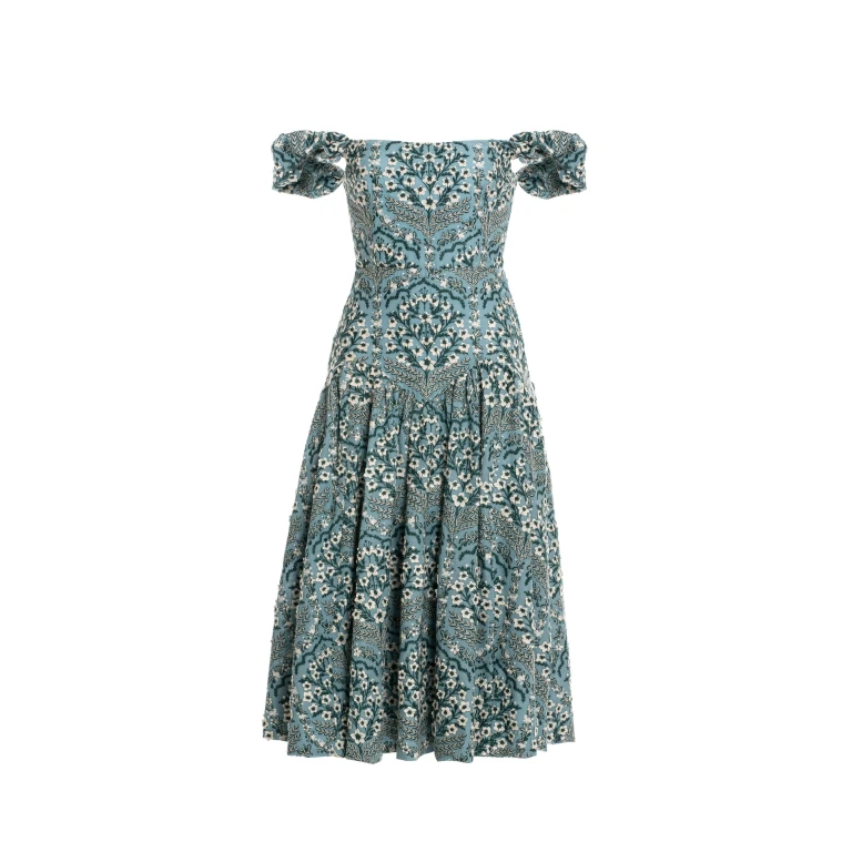 Agua by Agua Bendita Siembra Ceiba Midi Dress - Agua By Agua Bendita Dresses - Artisanal Colombian Resort Wear at Luxury Shoes 