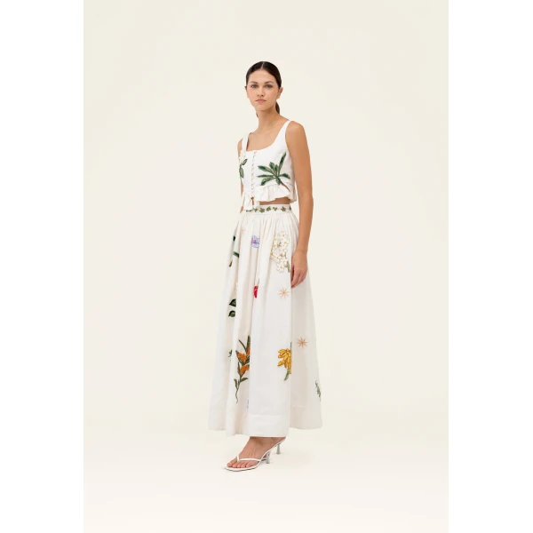 Agua by Agua Bendita Tangelo Wild Maxi Skirt - Agua By Agua Bendita Skirts - Artisanal Colombian Resort Wear at Luxury Shoes 