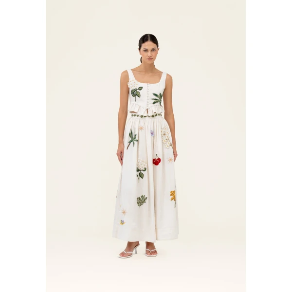 Agua by Agua Bendita Tangelo Wild Maxi Skirt - Agua By Agua Bendita Skirts - Artisanal Colombian Resort Wear at Luxury Shoes 