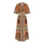 Alemais Alberta Smocked Shirtdress  Sustainable Dresses with Alemais print -  Luxury Handbags Australian Designer