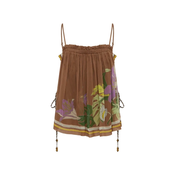 Alemais Alfie Ruched Top  Sustainable Tops with Alemais print -  Luxury Handbags Australian Designer