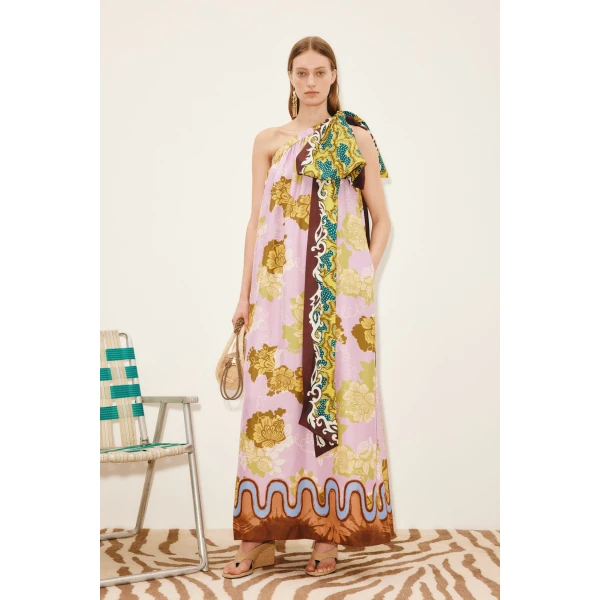 Alemais Arnie Silk Midi Dress  Sustainable Dresses with Alemais print -  Luxury Handbags Australian Designer
