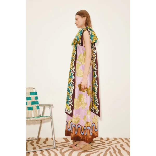 Alemais Arnie Silk Midi Dress  Sustainable Dresses with Alemais print -  Luxury Handbags Australian Designer