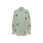 Alemais Bisou Embroidered Long Sleeve Shirt  Sustainable Tops with Alemais print -  Luxury Handbags Australian Designer