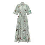 Alemais Bisou Embroidered Shirtdress  Sustainable Dresses with Alemais print -  Luxury Handbags Australian Designer
