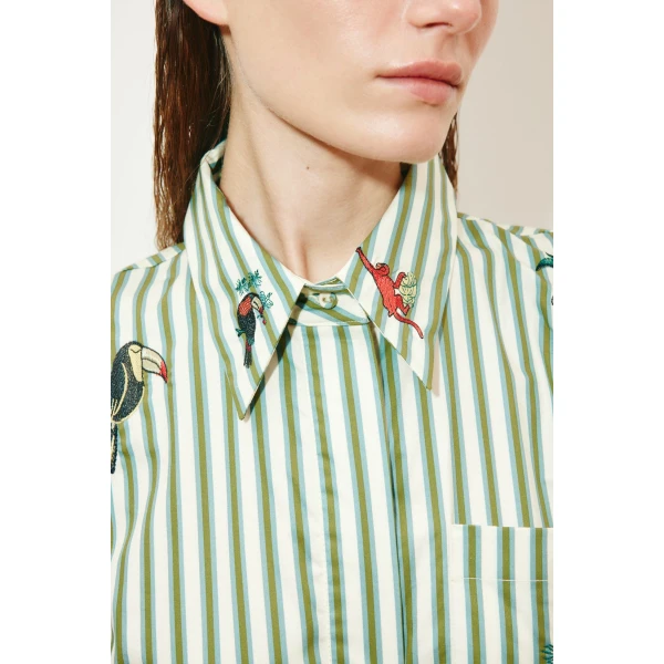 Alemais Bisou Embroidered Shirtdress  Sustainable Dresses with Alemais print -  Luxury Handbags Australian Designer