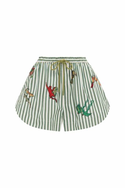 Alemais Bisou Embroidered Short  Sustainable Shorts with Alemais print -  Luxury Handbags Australian Designer