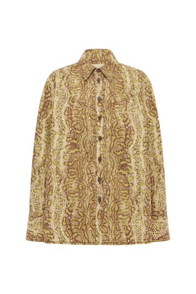 Alemais Boa Denim Jacket  Sustainable Jackets with Alemais print -  Luxury Handbags Australian Designer