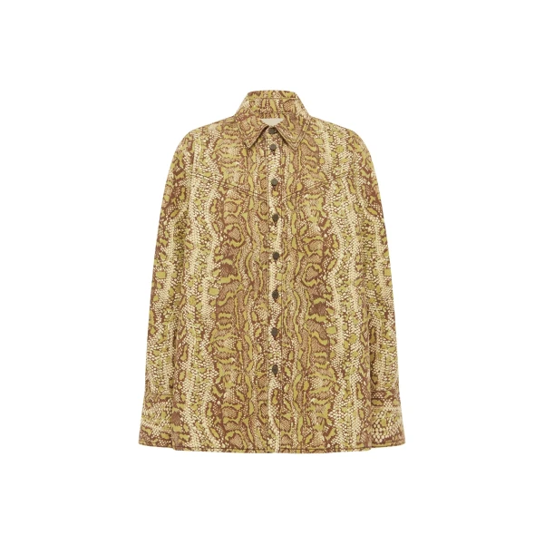 Alemais Boa Denim Jacket  Sustainable Jackets with Alemais print -  Luxury Handbags Australian Designer