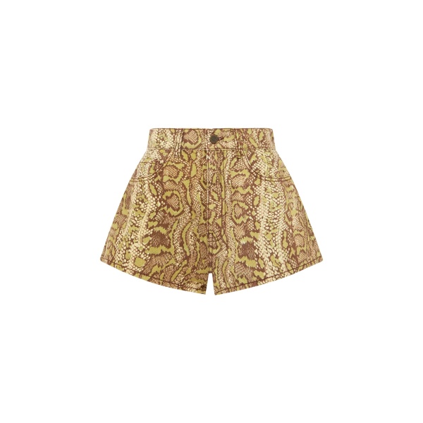 Alemais Boa Denim Micro Short  Sustainable Shorts with Alemais print -  Luxury Handbags Australian Designer