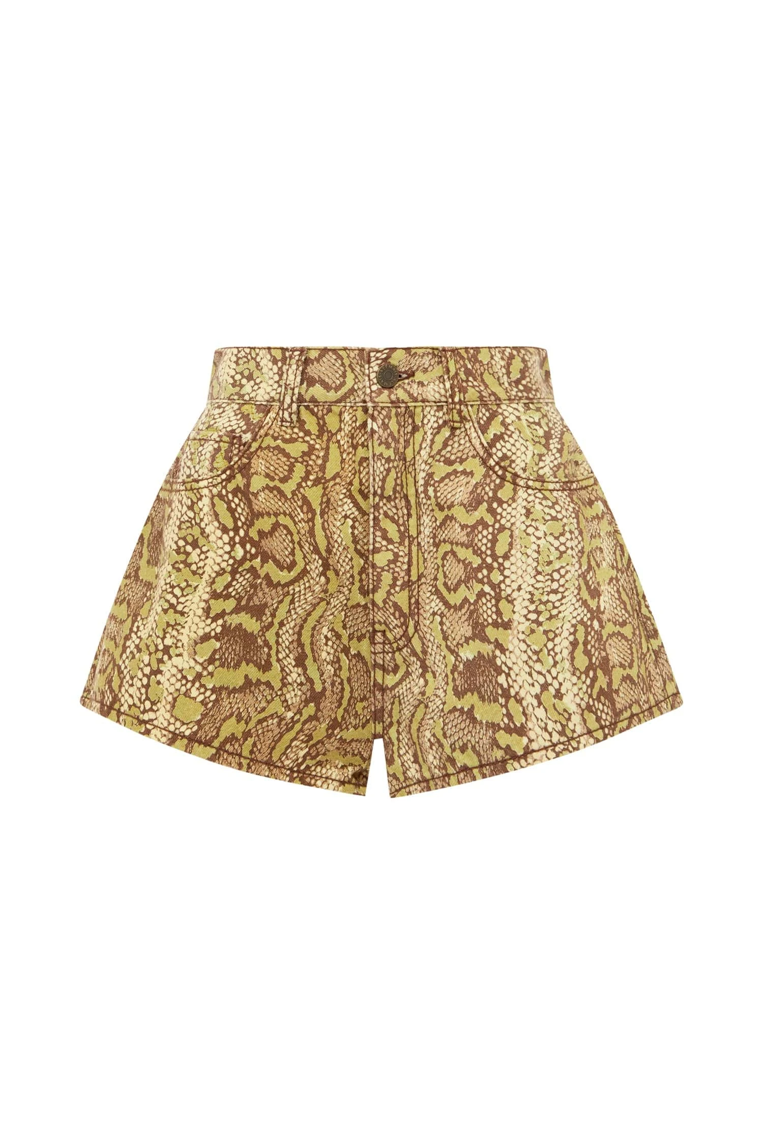 Boa Denim Micro Short by Alemais - Shorts Alemais Boa Denim Micro Short Sustainable Shorts with Alemais print - Luxury Handbags Australian Designer