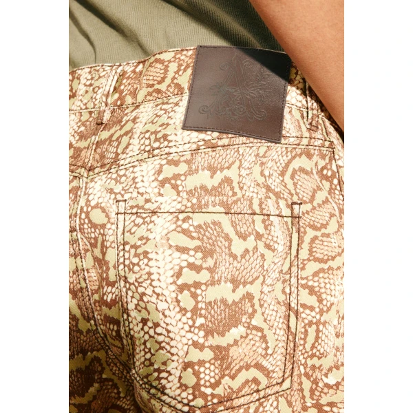 Alemais Boa Denim Mid Rise Jean  Sustainable Pants with Alemais print -  Luxury Handbags Australian Designer