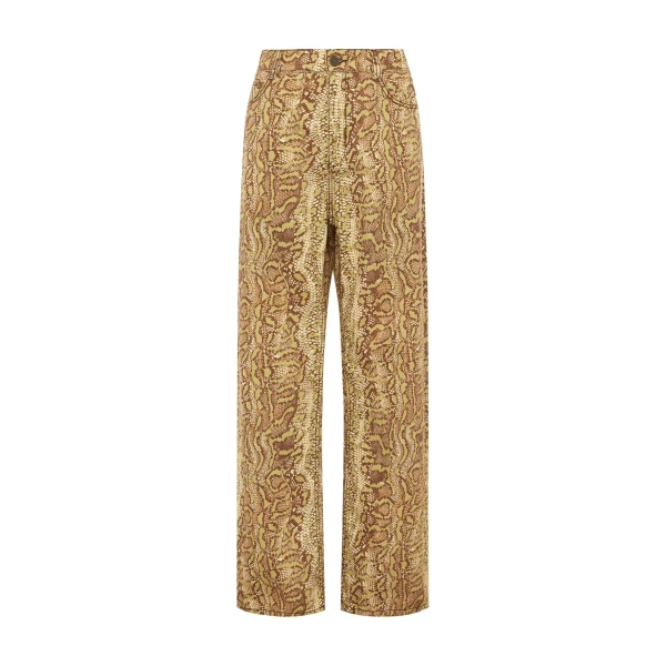 Alemais Boa Denim Mid Rise Jean  Sustainable Pants with Alemais print -  Luxury Handbags Australian Designer