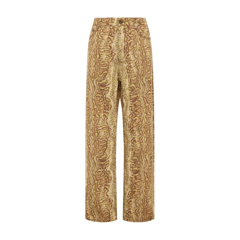 Alemais Boa Denim Mid Rise Jean  Sustainable Pants with Alemais print -  Luxury Handbags Australian Designer