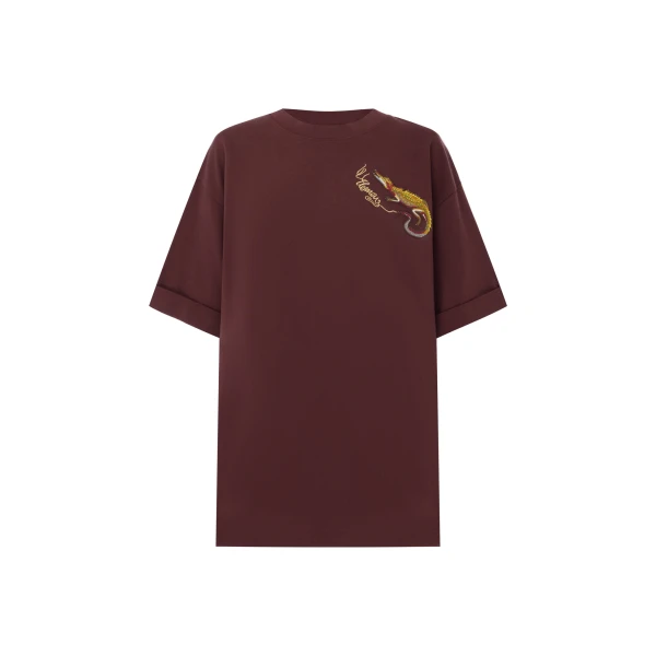 Alemais Camelia Embroidered Tee  Sustainable Tops with Alemais print -  Luxury Handbags Australian Designer