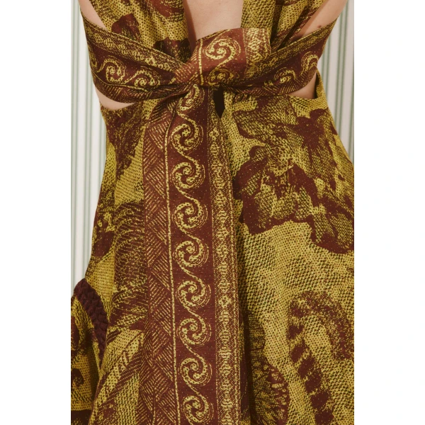 Alemais Charley Midi Dress  Sustainable Dresses with Alemais print -  Luxury Handbags Australian Designer