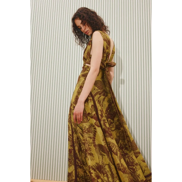 Alemais Charley Midi Dress  Sustainable Dresses with Alemais print -  Luxury Handbags Australian Designer