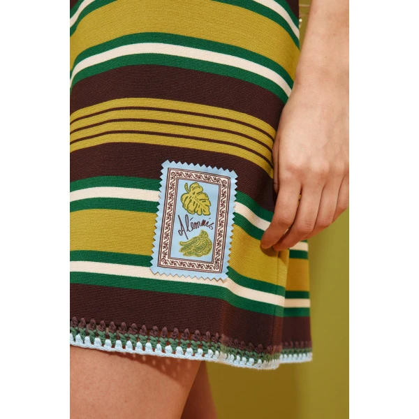Alemais Clover Knit Mini Dress  Sustainable Dresses with Alemais print -  Luxury Handbags Australian Designer