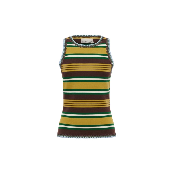 Alemais Clover Knit Top  Sustainable Tops with Alemais print -  Luxury Handbags Australian Designer