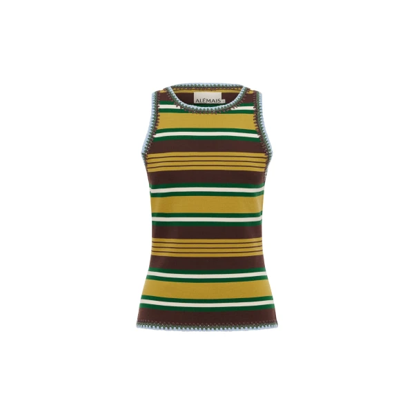 Alemais Clover Knit Top  Sustainable Tops with Alemais print -  Luxury Handbags Australian Designer