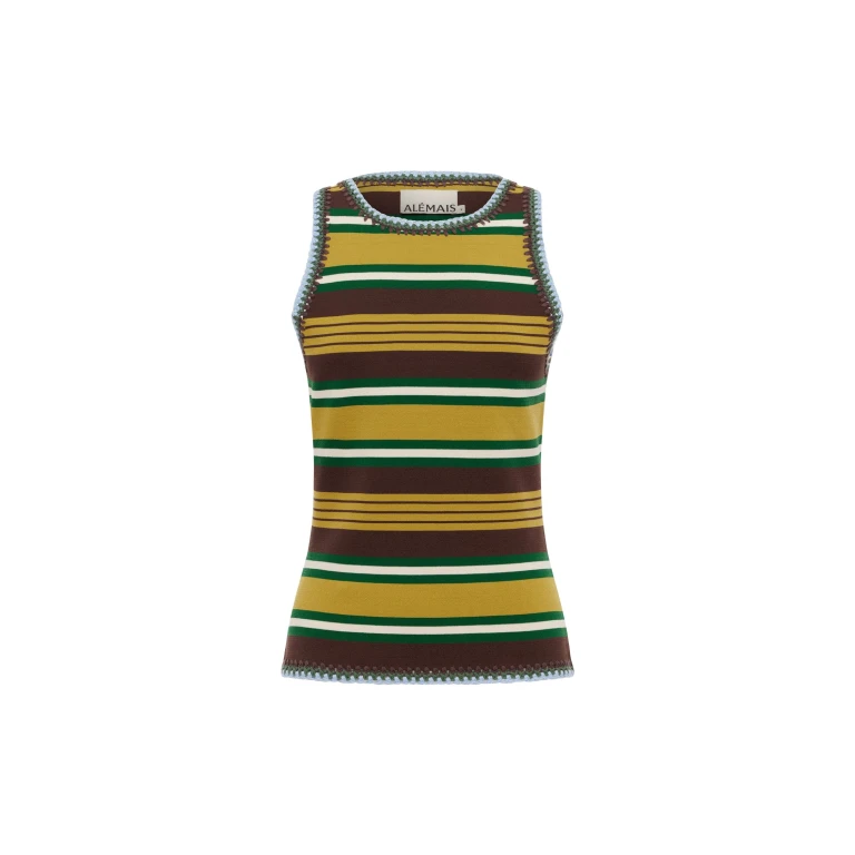 Alemais Clover Knit Top  Sustainable Tops with Alemais print -  Luxury Handbags Australian Designer