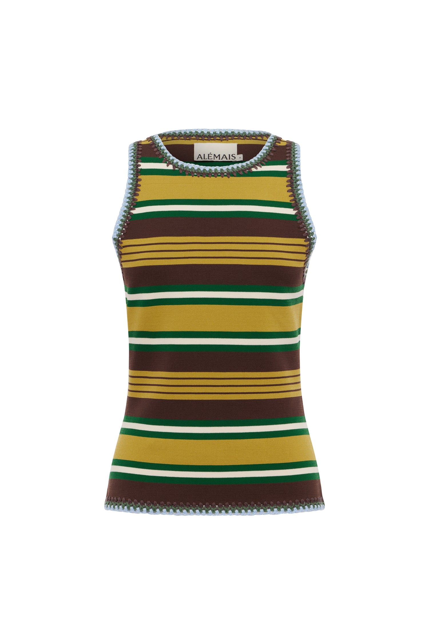 Alemais Clover Knit Top  Sustainable Tops with Alemais print -  Luxury Handbags Australian Designer