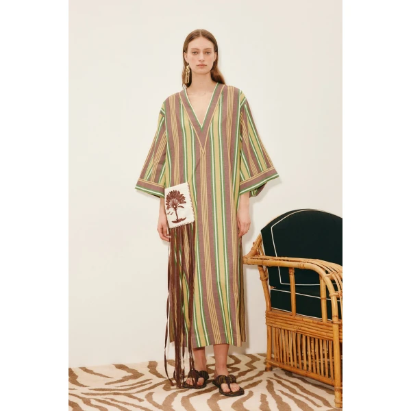 Alemais Clover V Neck Midi Dress  Sustainable Dresses with Alemais print -  Luxury Handbags Australian Designer