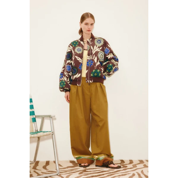 Alemais Jasper Bomber Jacket  Sustainable Jackets with Alemais print -  Luxury Handbags Australian Designer