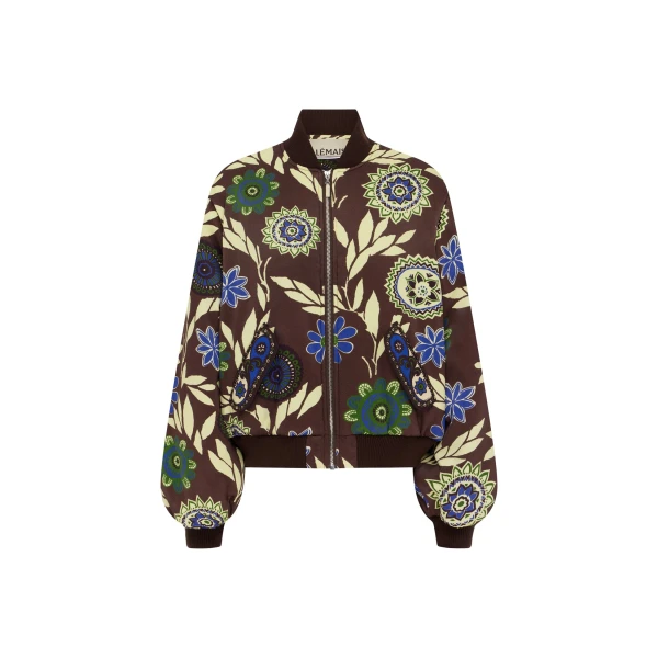 Alemais Jasper Bomber Jacket  Sustainable Jackets with Alemais print -  Luxury Handbags Australian Designer