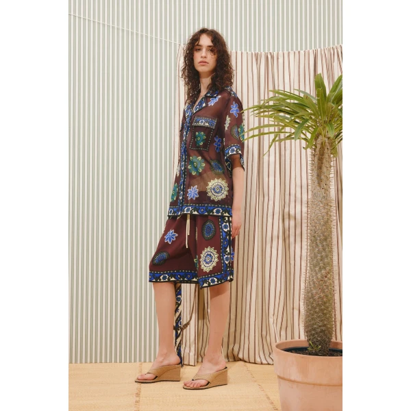 Alemais Jasper Relaxed Shirt  Sustainable Tops with Alemais print -  Luxury Handbags Australian Designer