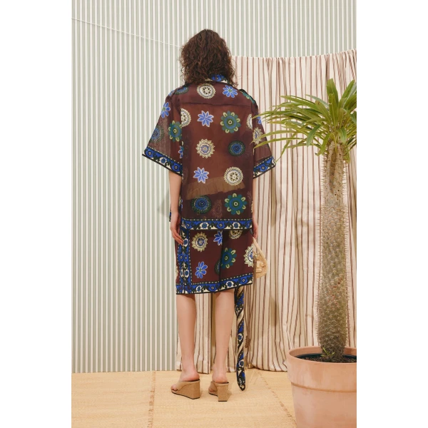 Alemais Jasper Relaxed Shirt  Sustainable Tops with Alemais print -  Luxury Handbags Australian Designer