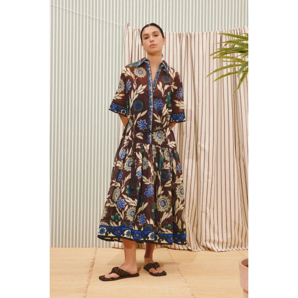 Alemais Jasper Shirtdress  Sustainable Dresses with Alemais print -  Luxury Handbags Australian Designer