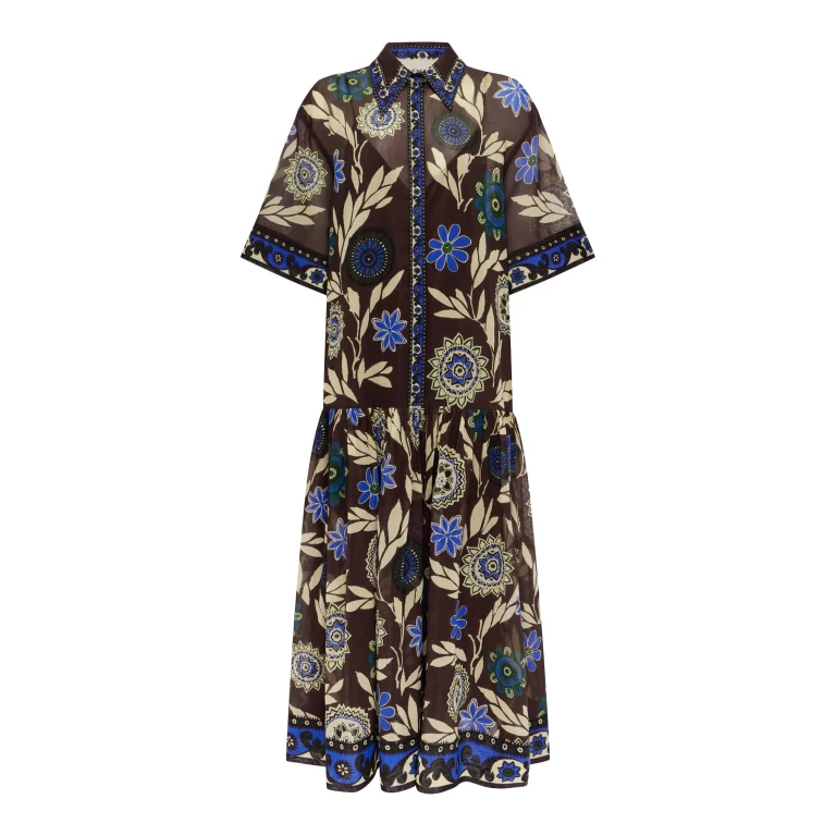 Alemais Jasper Shirtdress  Sustainable Dresses with Alemais print -  Luxury Handbags Australian Designer
