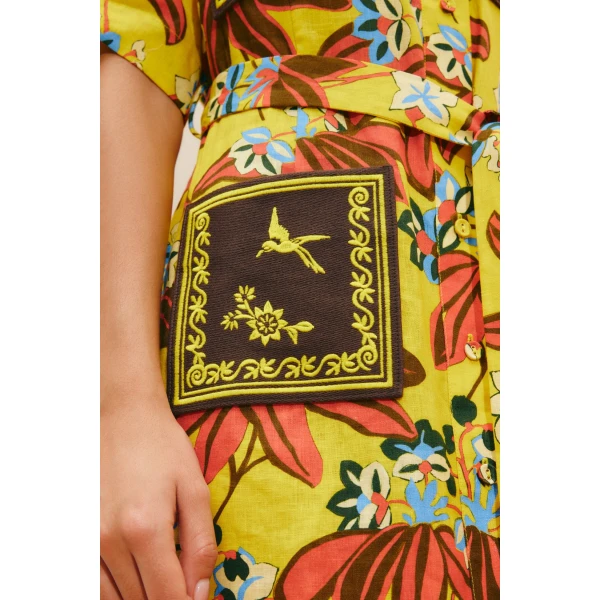 Alemais Leo Embroidered Shirtdress  Sustainable Dresses with Alemais print -  Luxury Handbags Australian Designer