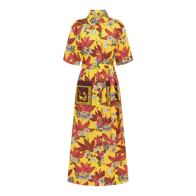 Alemais Leo Embroidered Shirtdress  Sustainable Dresses with Alemais print -  Luxury Handbags Australian Designer