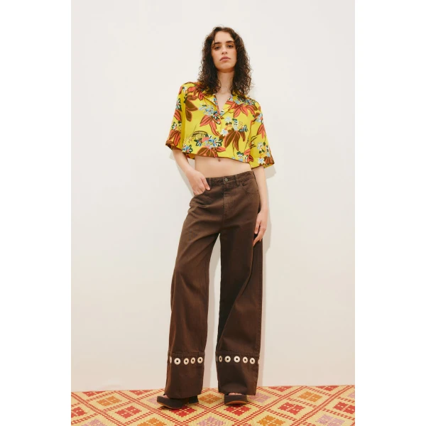 Alemais Leo Shirt  Sustainable Tops with Alemais print -  Luxury Handbags Australian Designer