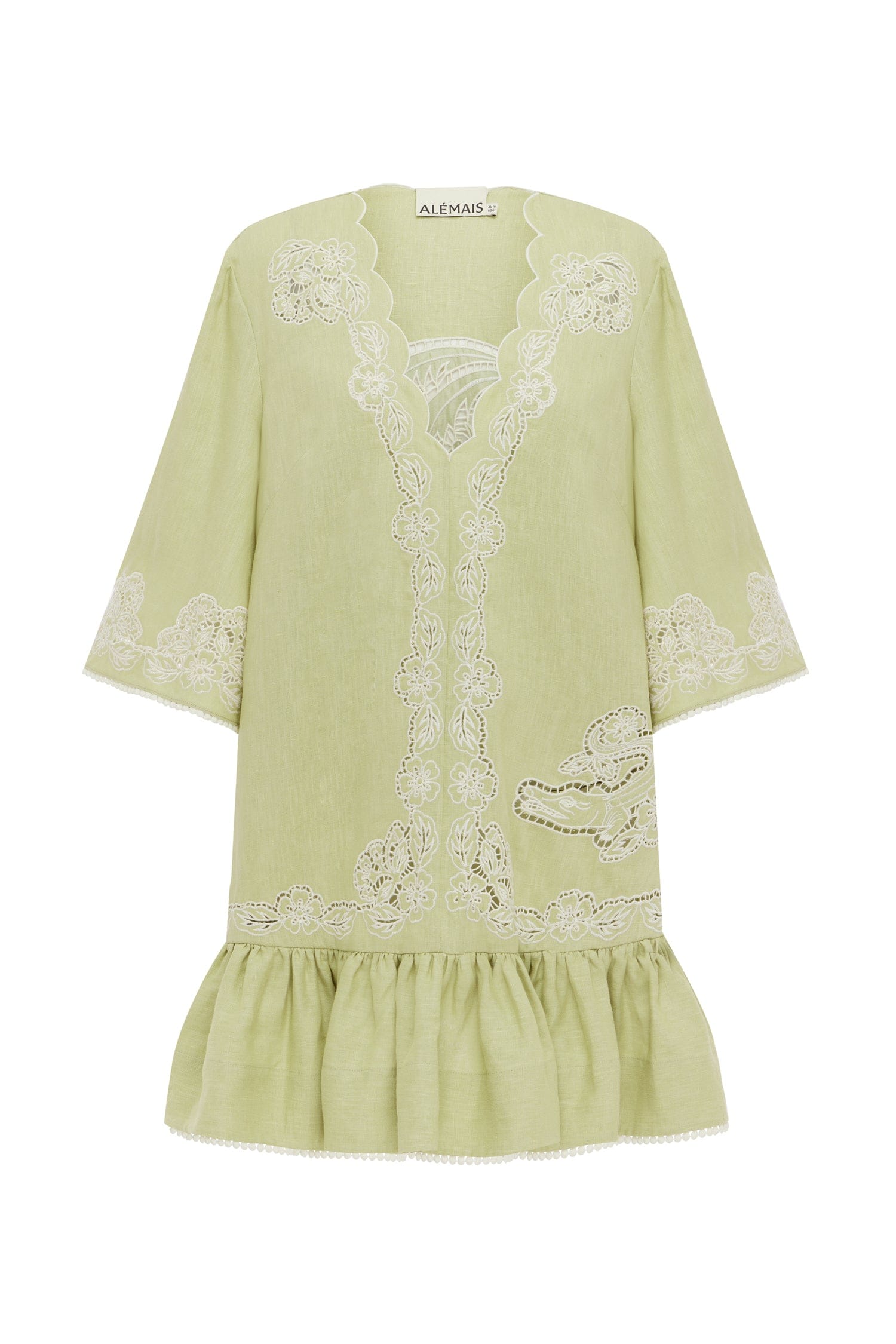 Alemais Louie Embroidered Mini Dress  Sustainable Dresses with Alemais print -  Luxury Handbags Australian Designer