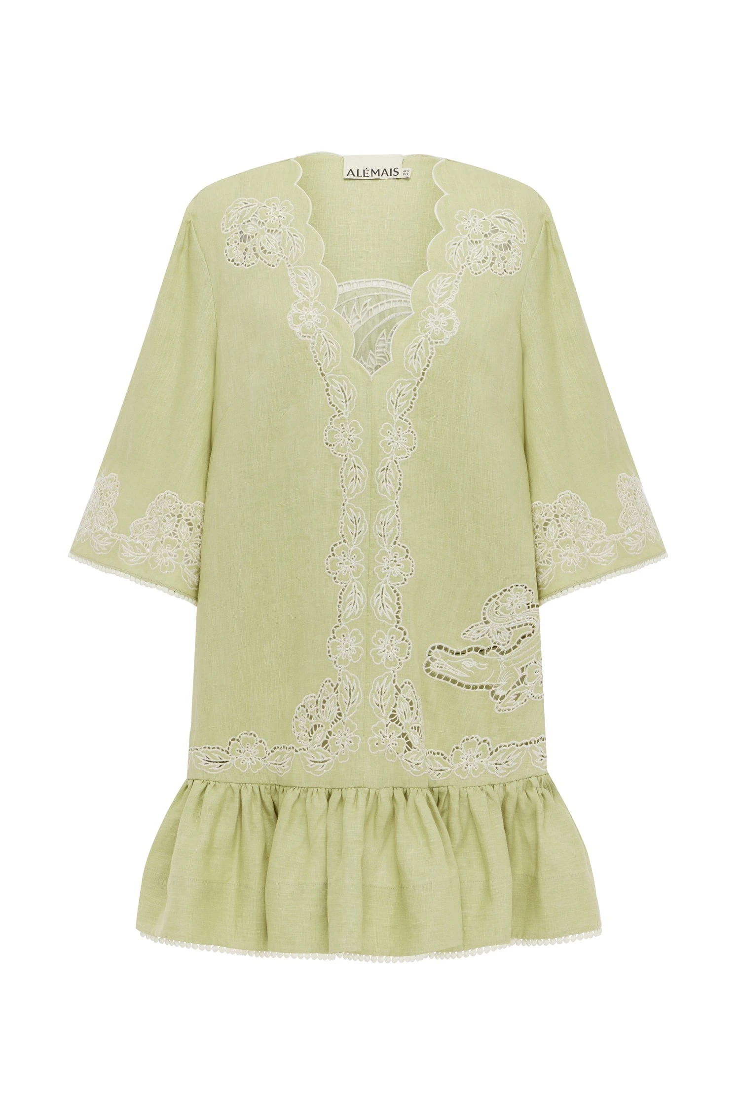 Louie Embroidered Mini Dress by Alemais - Dresses Alemais Louie Embroidered Mini Dress Sustainable Dresses with Alemais print - Luxury Handbags Australian Designer