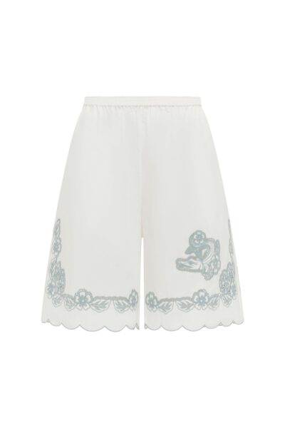 Alemais Louie Embroidered Short  Sustainable Shorts with Alemais print -  Luxury Handbags Australian Designer