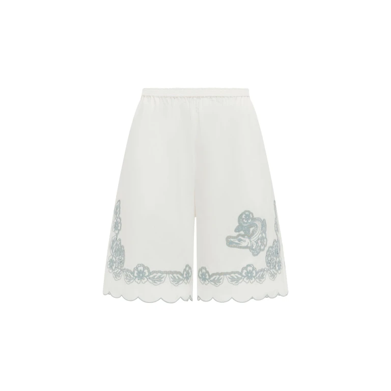 Alemais Louie Embroidered Short  Sustainable Shorts with Alemais print -  Luxury Handbags Australian Designer