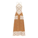 Alemais Marva Crochet Halter Midi Dress  Sustainable Dresses with Alemais print -  Luxury Handbags Australian Designer