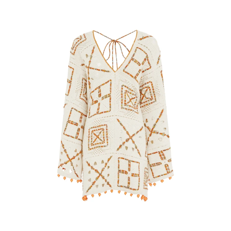Alemais Marva Crochet Mini Dress  Sustainable Dresses with Alemais print -  Luxury Handbags Australian Designer