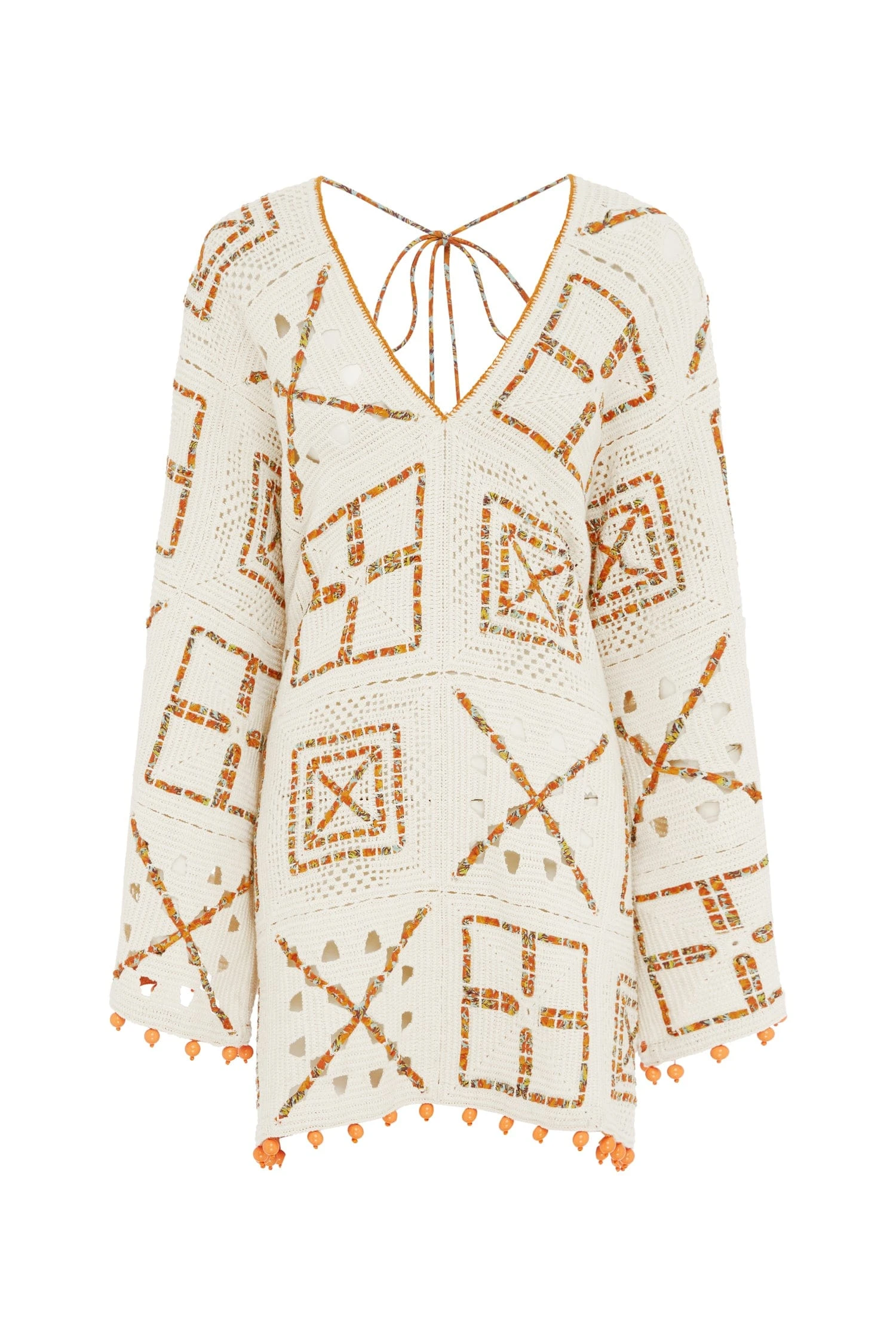 Marva Crochet Mini Dress by Alemais - Dresses Alemais Marva Crochet Mini Dress Sustainable Dresses with Alemais print - Luxury Handbags Australian Designer