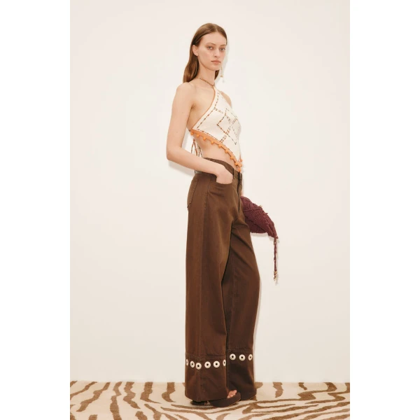 Alemais Marva Crochet Top  Sustainable Tops with Alemais print -  Luxury Handbags Australian Designer